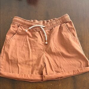 Girls Midi Cat & Jack Girls Rust Drawstring Cotton Shorts
